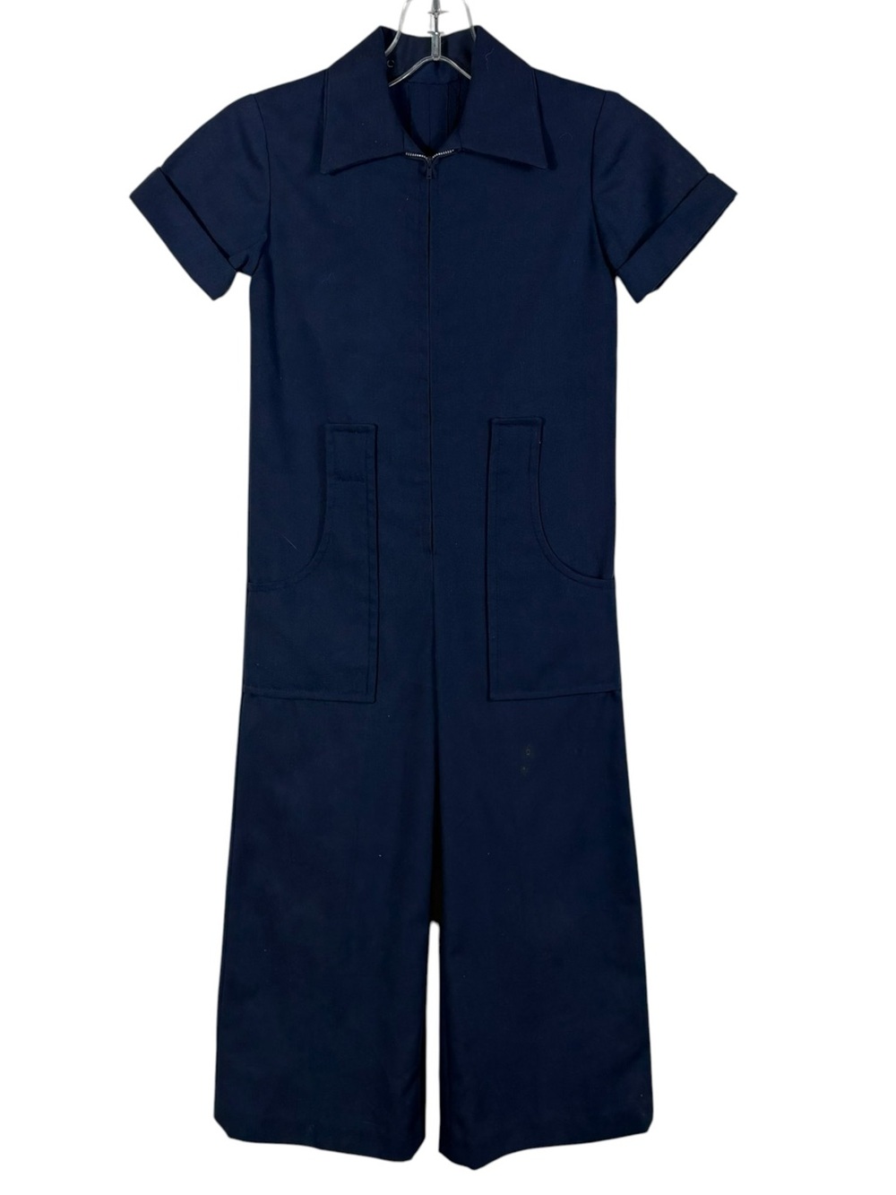 True Vintage 60s/70s Navy Blue Wide Leg Talon Zipper Youth Jumpsuit Milkman M